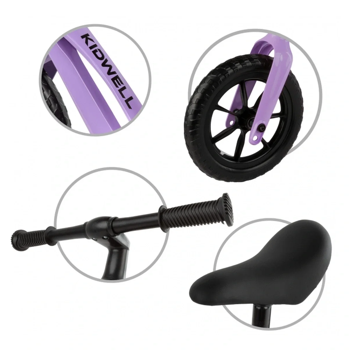 Bicicleta fara pedale, cadru magneziu, roti EVA, Kidwell VITO - Violet 2 ani+ [3]