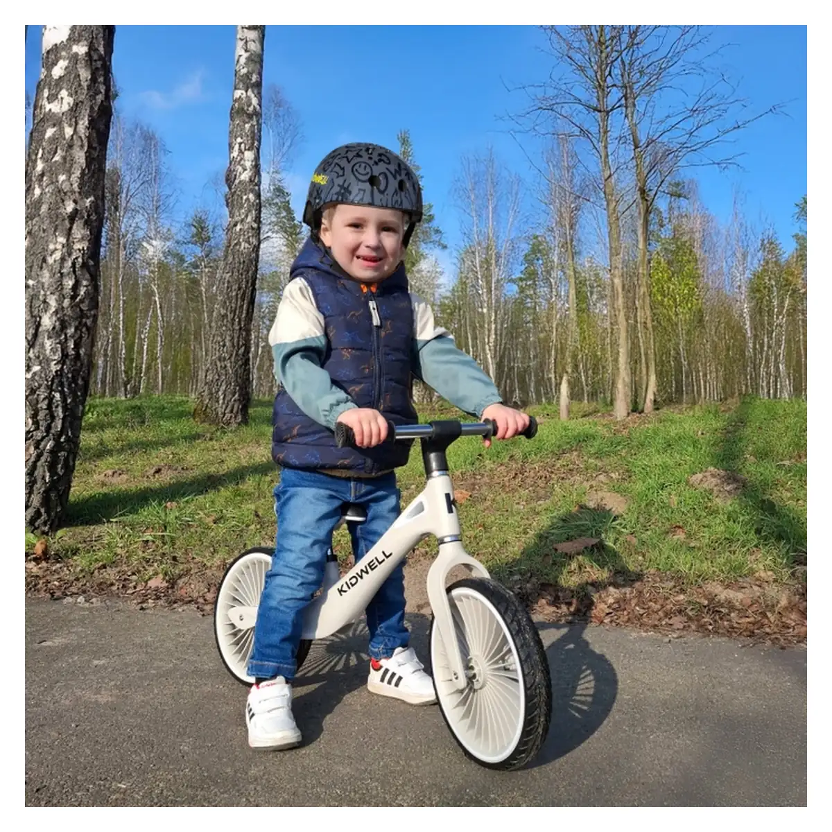 Bicicleta fara pedale, cadru nailon, roti PU, Kidwell NIX - Gri 2 ani+ [7]