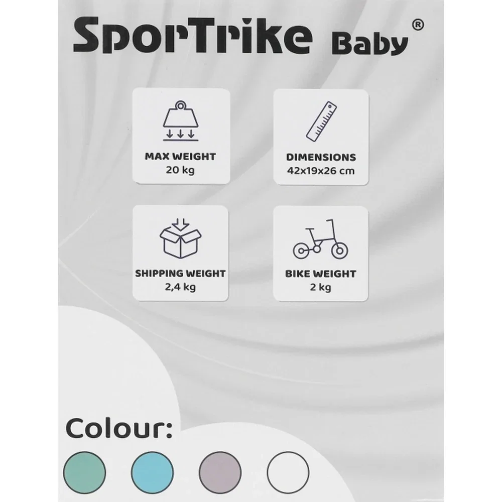 Bicicleta fara pedale cu 4 roti din plastic SporTrike - Alb 1 an+ [7]