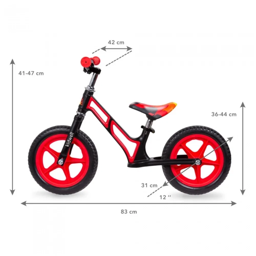 Bicicleta fara pedale cu cadru din magneziu Kidwell COMET - Black Red [5]