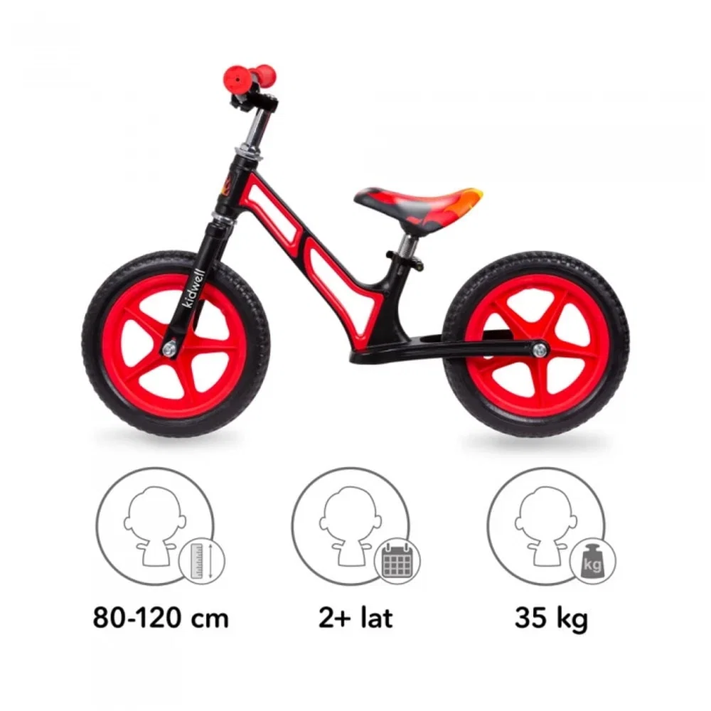 Bicicleta fara pedale cu cadru din magneziu Kidwell COMET - Black Red [3]