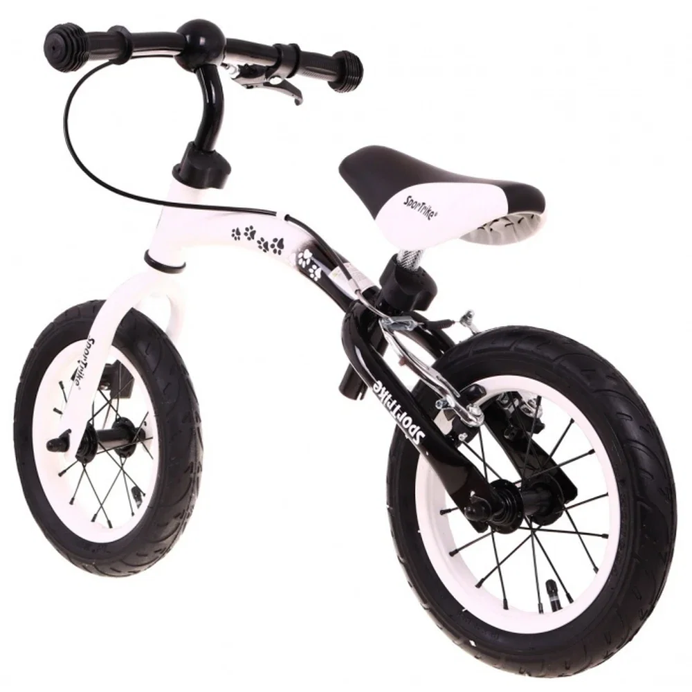 Bicicleta fara pedale cu frana si cadru variabil, roti gonflabile, Boomerang SporTrike - Alb [7]