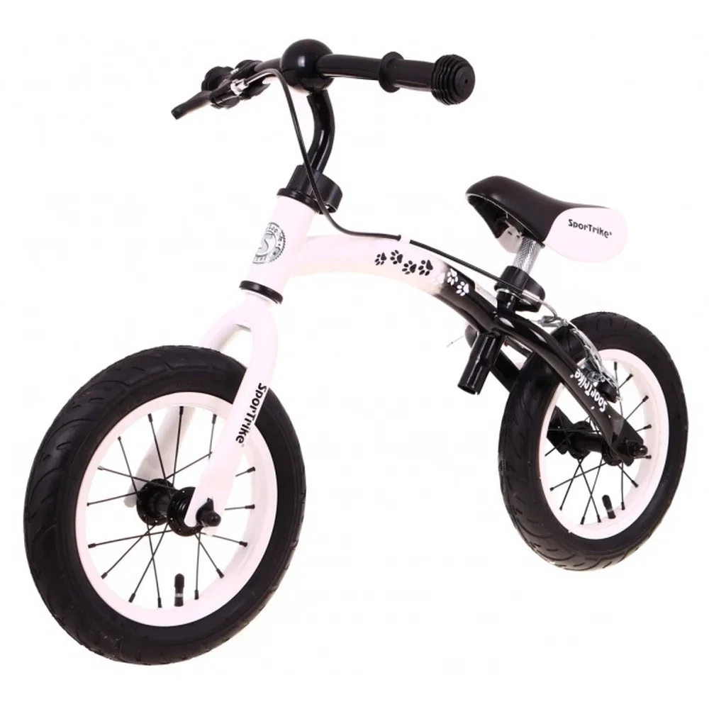 La plimbare - Bicicleta fara pedale cu frana si cadru variabil, roti gonflabile, Boomerang SporTrike - Alb
