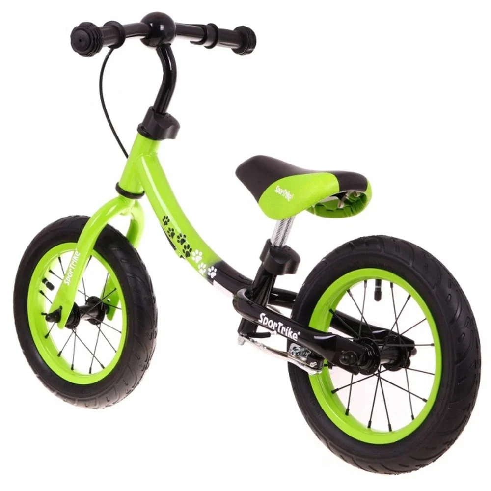 Bicicleta fara pedale cu frana si cadru variabil, roti gonflabile, Boomerang SporTrike - Verde [2]