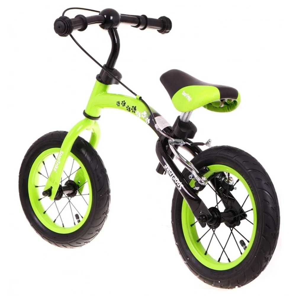 Bicicleta fara pedale cu frana si cadru variabil, roti gonflabile, Boomerang SporTrike - Verde [5]