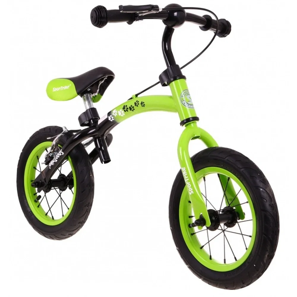 Bicicleta fara pedale cu frana si cadru variabil, roti gonflabile, Boomerang SporTrike - Verde [6]