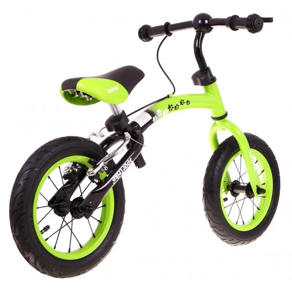 Bicicleta fara pedale cu frana si cadru variabil, roti gonflabile, Boomerang SporTrike - Verde [4]