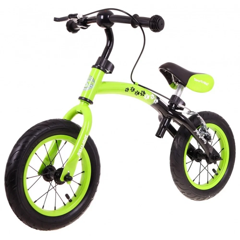 La plimbare - Bicicleta fara pedale cu frana si cadru variabil, roti gonflabile, Boomerang SporTrike - Verde