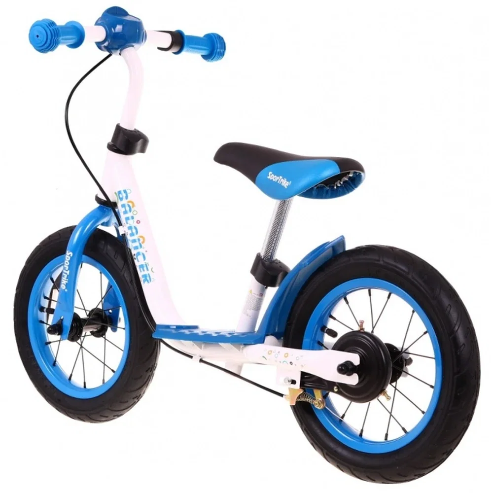 Bicicleta fara pedale cu frana, suport picioare, roti gonflabile, Balancer SporTrike - Albastru [1]