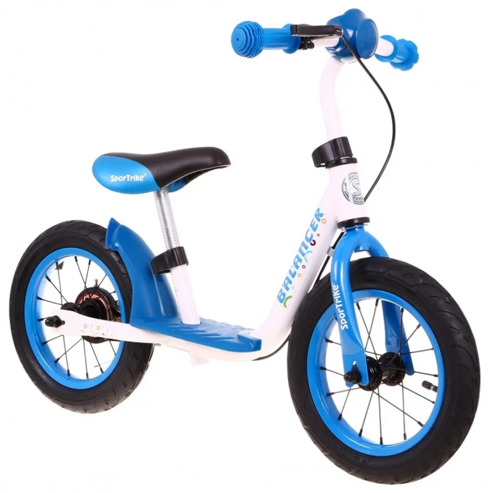 La plimbare - Bicicleta fara pedale cu frana, suport picioare, roti gonflabile, Balancer SporTrike - Albastru