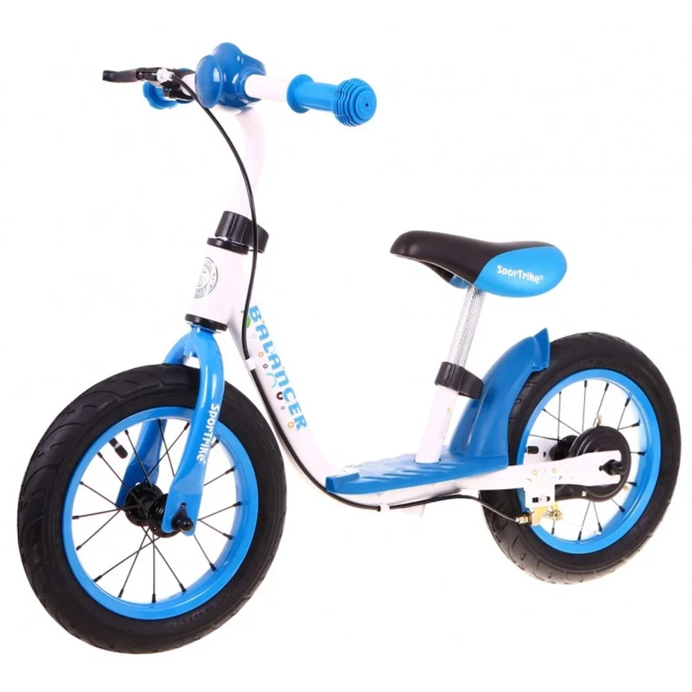 Bicicleta fara pedale cu frana, suport picioare, roti gonflabile, Balancer SporTrike - Albastru [2]