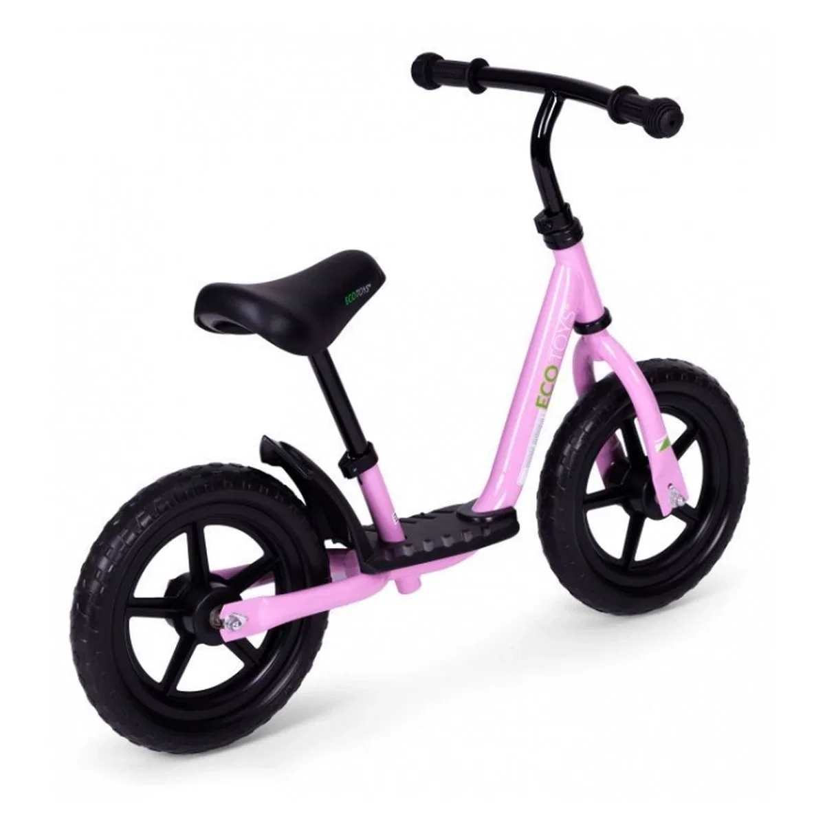 Bicicleta fara pedale cu platforma si roti din spuma EVA Ecotoys - Roz 3 ani [2]