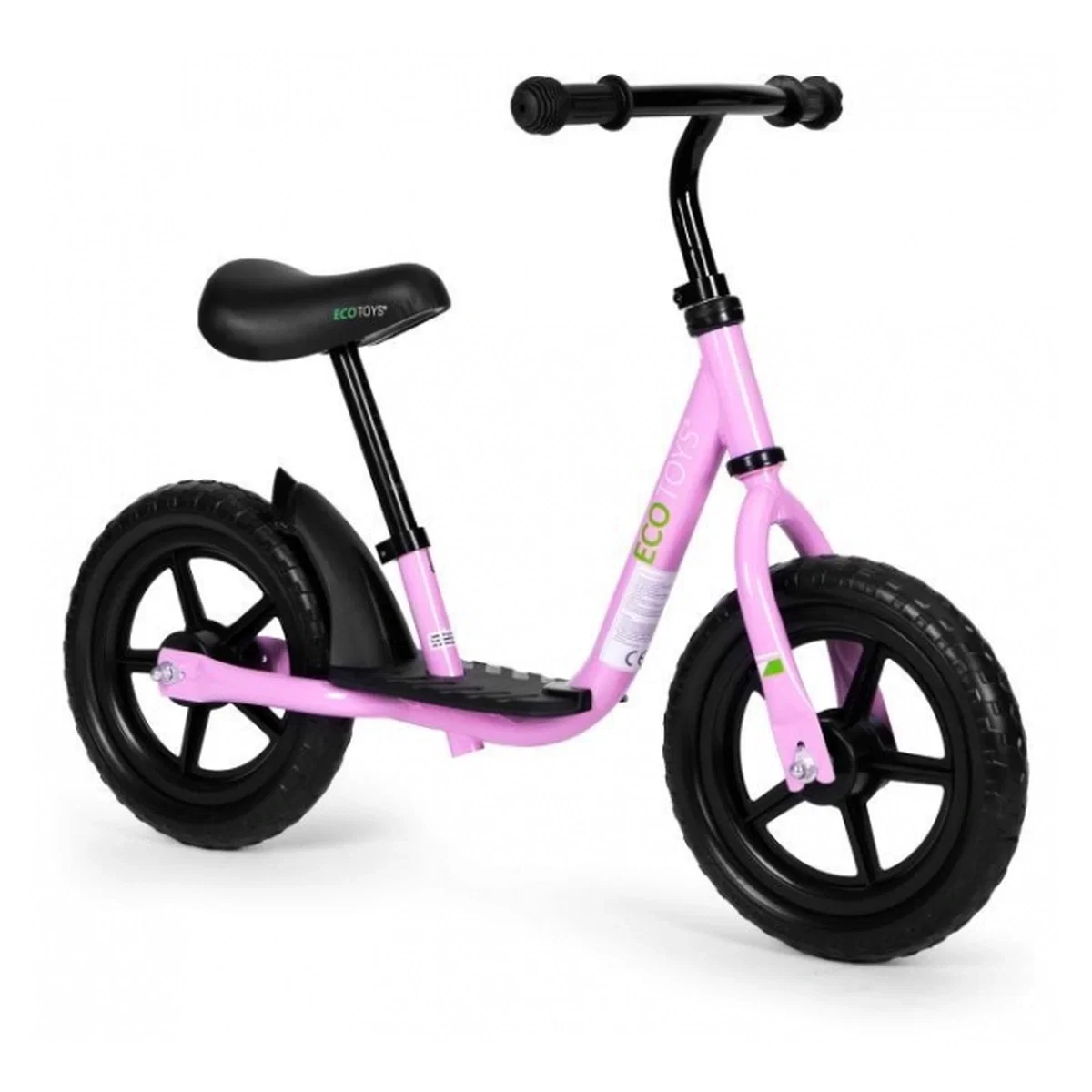 La plimbare - Bicicleta fara pedale cu platforma si roti din spuma EVA Ecotoys - Roz 3 ani