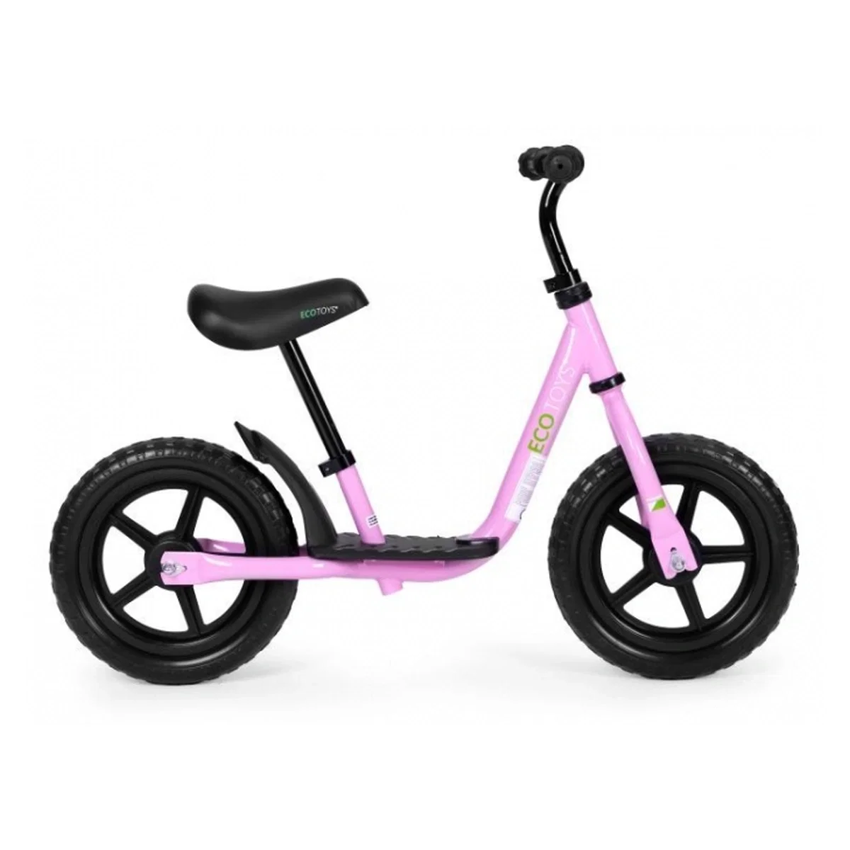 Bicicleta fara pedale cu platforma si roti din spuma EVA Ecotoys - Roz 3 ani [1]