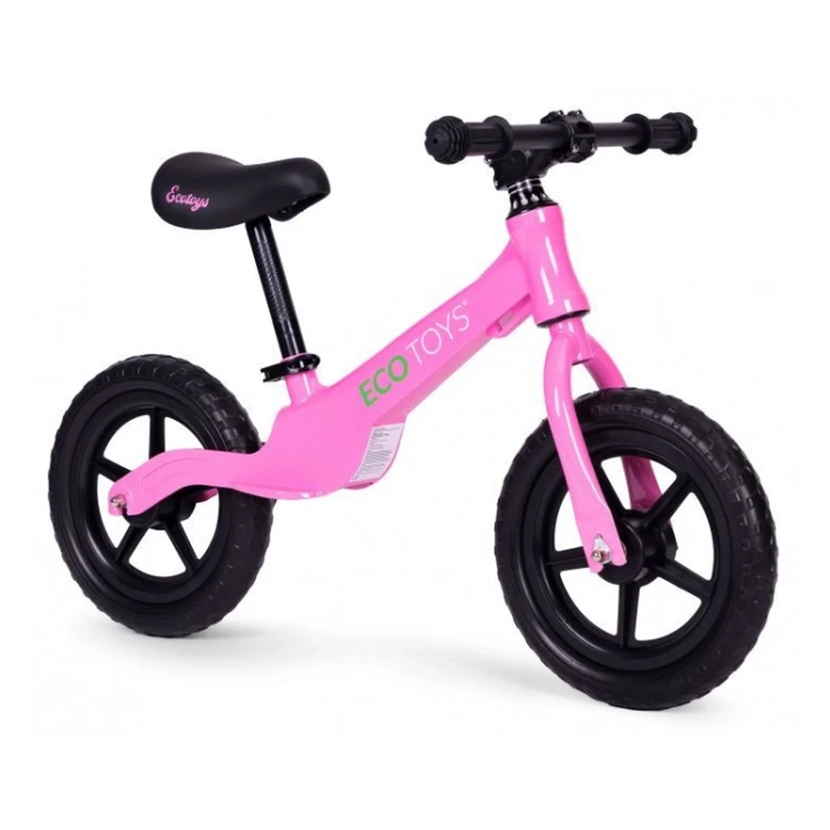 La plimbare - Bicicleta fara pedale cu roti din spuma EVA Ecotoys - Roz 3 ani