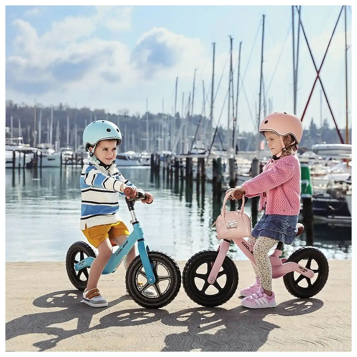 Bicicleta fara pedale, Free2Move, Cool Bike, Cu ghidon si sa reglabile, Roti din EVA, Pana in 30 Kg, Roti 12 inch, 24 luni+, Verde [3]