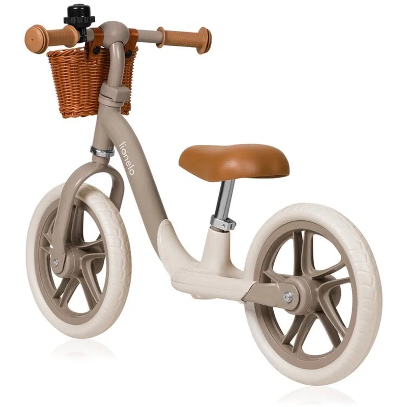Bicicleta fara pedale, Lionelo, Alex Plus, Usoara, Include cos depozitare si sonerie, 12 inch, Beige Sand 3 ani [2]