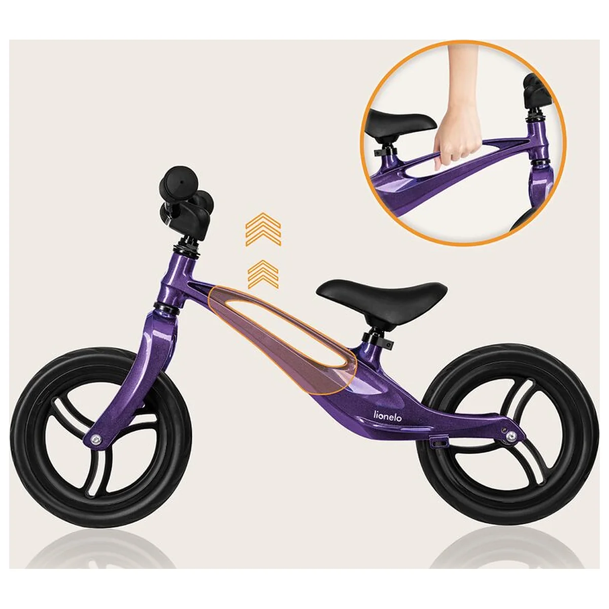 Bicicleta fara pedale, Lionelo, Bart, Usoara, Cu cadru din magneziu, Cu ghidon si sa reglabile, Greutate 3 Kg, 12 inch, [6]