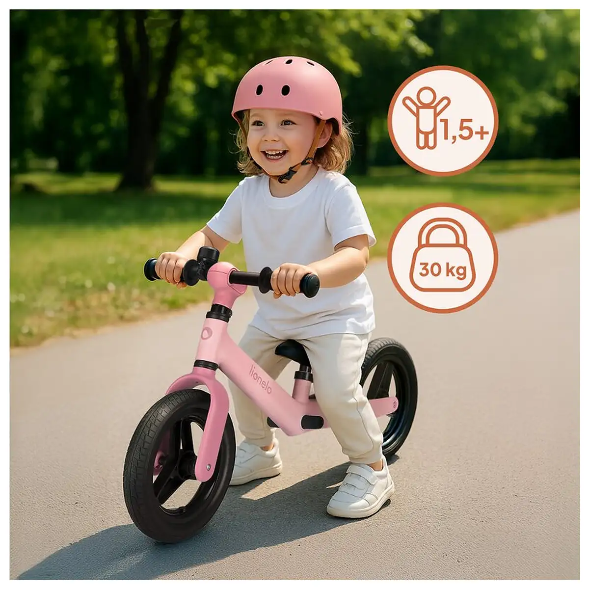 Bicicleta fara pedale, Lionelo, Toni, Cu ghidon si sa reglabile, Ultra usoara, 2.8 Kg, 18 luni+, Sustine 30 kg, Conform [8]