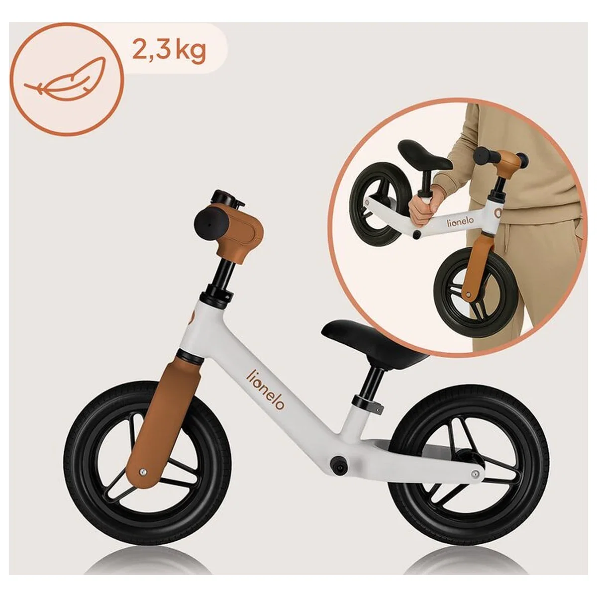 Bicicleta fara pedale, Lionelo, Toni, Cu ghidon si sa reglabile, Ultra usoara, 2.8 Kg, 18 luni+, Sustine 30 kg, Conform [9]