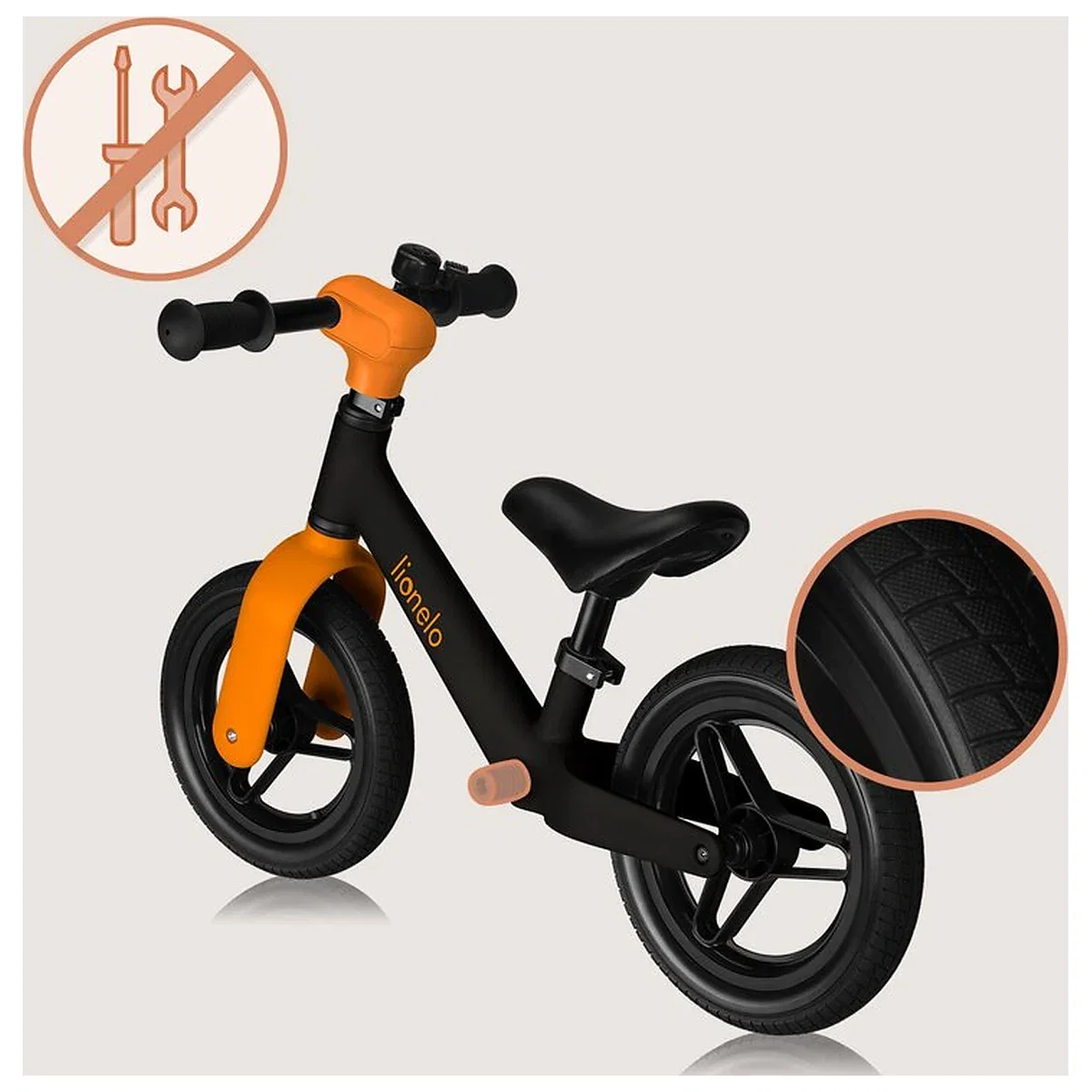 Bicicleta fara pedale, Lionelo, Toni, Cu ghidon si sa reglabile, Ultra usoara, 2.8 Kg, 18 luni+, Sustine 30 kg, Conform [8]