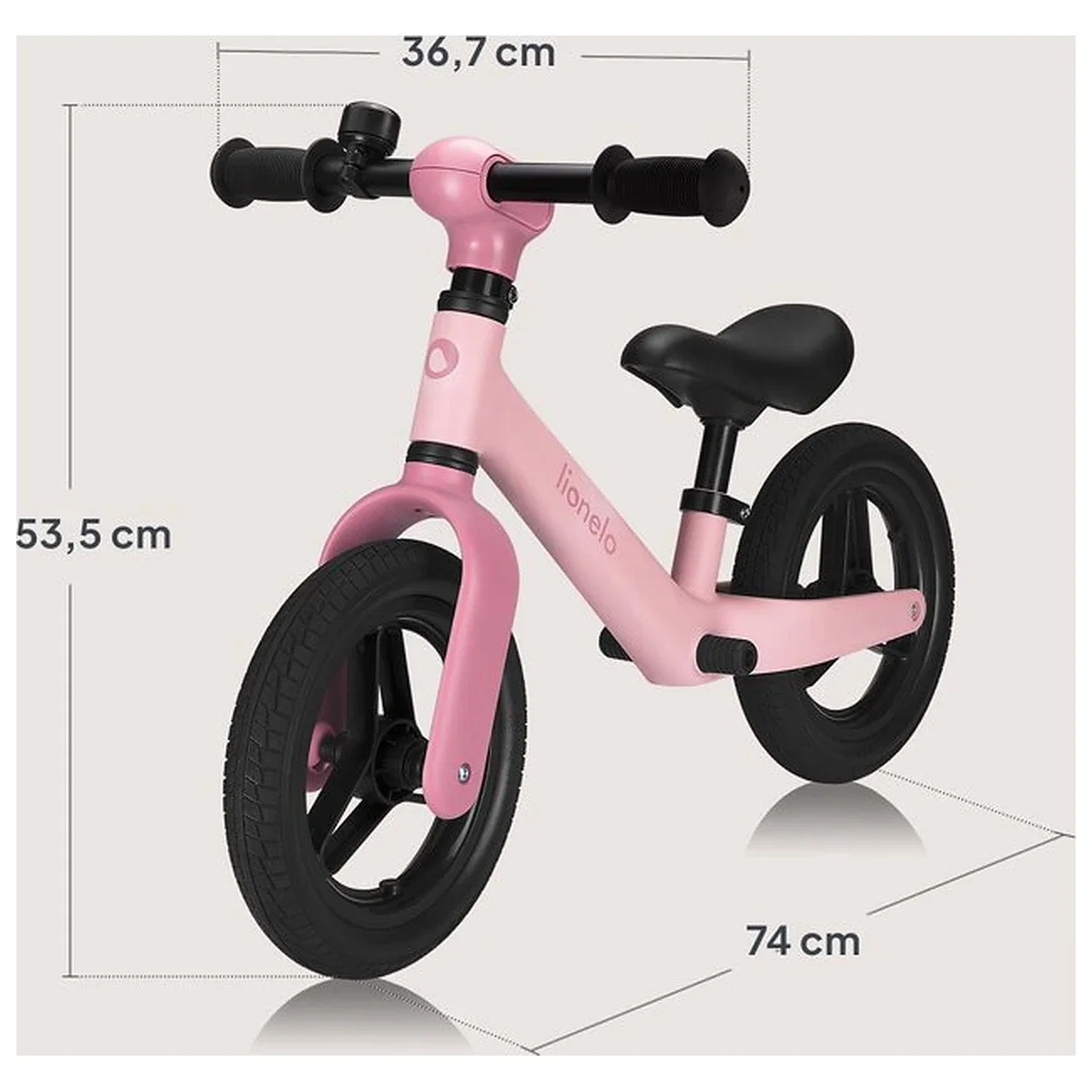 Bicicleta fara pedale, Lionelo, Toni, Cu ghidon si sa reglabile, Ultra usoara, 2.8 Kg, 18 luni+, Sustine 30 kg, Conform [12]