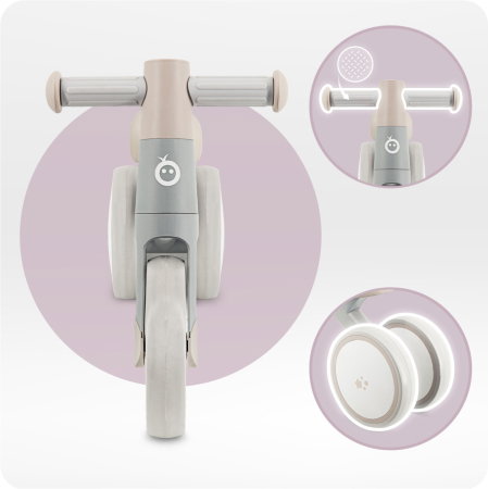 Bicicleta fara pedale Momi Tedi, usoara, stabila, manere anti-alunecare, de la 1 an, sustine pana la 25 kg - Grey [4]