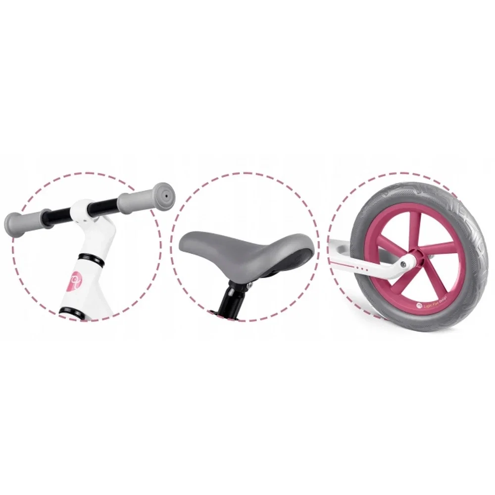 Bicicleta fara pedale , roti EVA, Light Flee Nukido - Roz - Alb 2 ani+ [4]