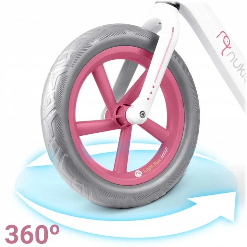 Bicicleta fara pedale , roti EVA, Light Flee Nukido - Roz - Alb 2 ani+ [3]