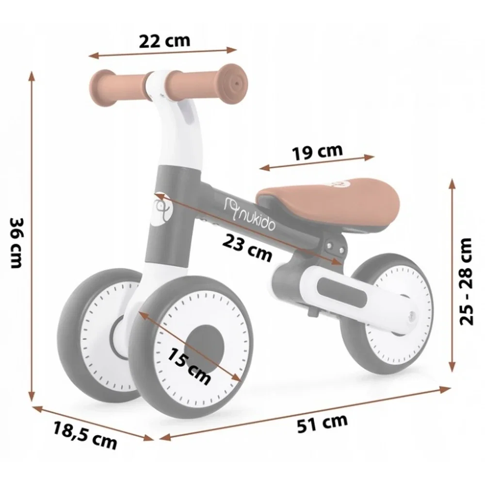 Bicicleta fara pedale , roti EVA, Nukid - Negru Nukido 1 an+ [7]