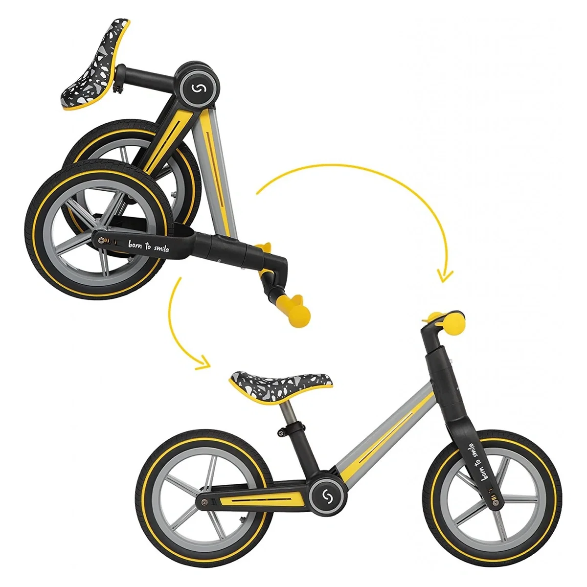 Bicicleta pliabila fara pedale Skiddou Ronny, Galben 2 ani [2]