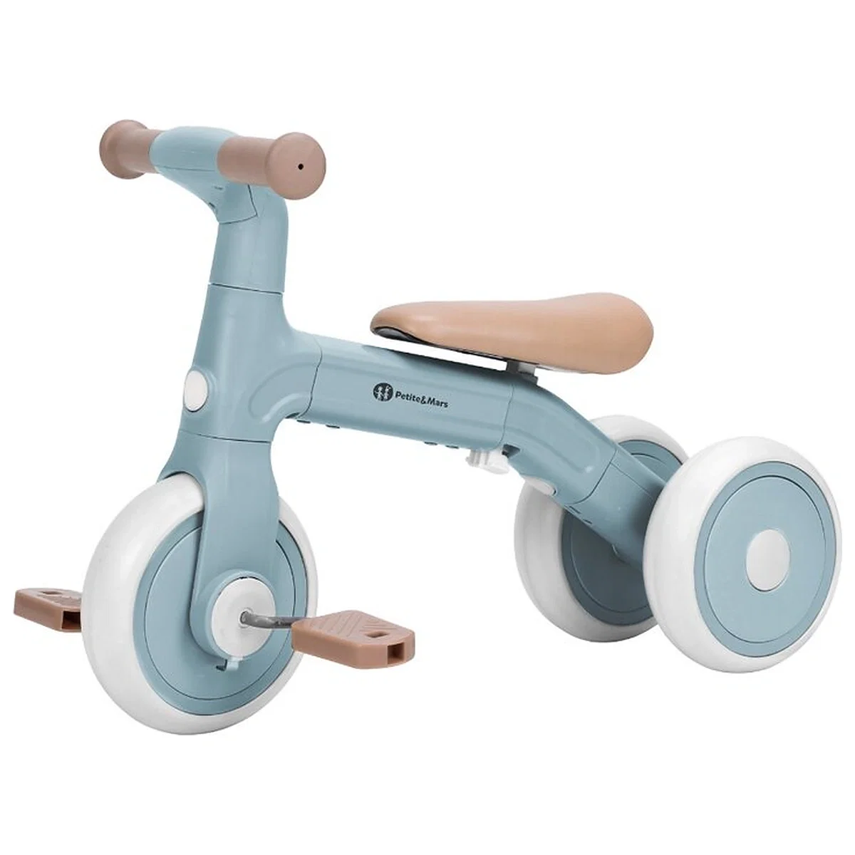 Triciclete copii - Bicicleta/tricicleta, 3 in 1 Petite&Mars, Multifunctionala, Cu/fara pedale, Ghidon directionabil, Sa reglabila pe inaltime, 2.3 kg, Pana la 25 kg, 12-36 luni, Albastru
