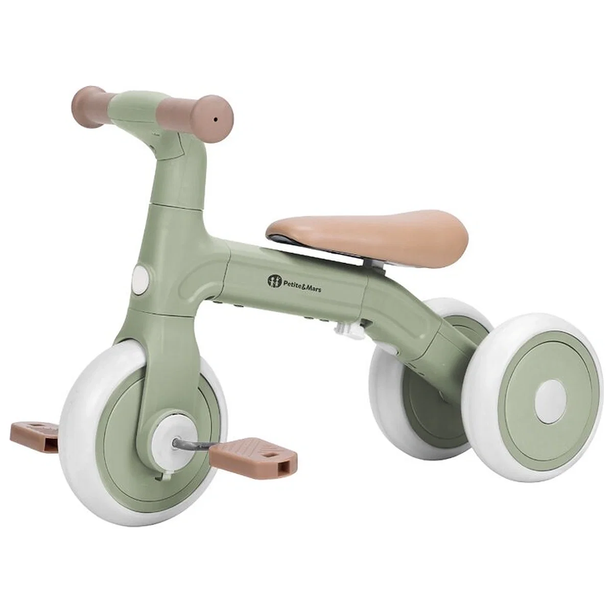 Triciclete copii - Bicicleta/tricicleta, 3 in 1 Petite&Mars, Multifunctionala, Cu/fara pedale, Ghidon directionabil, Sa reglabila pe inaltime, 2.3 kg, Pana la 25 kg, 12-36 luni, Verde