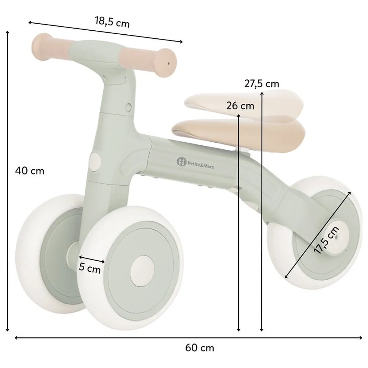 Bicicleta/tricicleta,3 in 1 Petite&Mars, Multifunctionala, Cu/fara pedale, Ghidon directionabil, Sa reglabila pe inaltime, 2.3 kg, Pana la 25 kg, 12-36 luni, Bej [8]