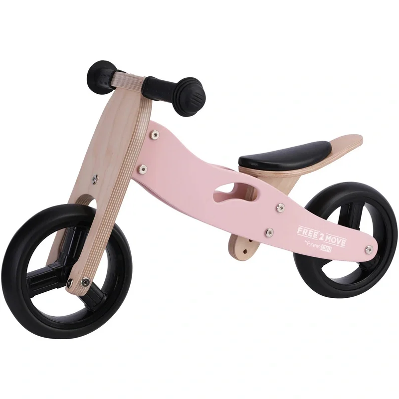 Triciclete copii - Bicicleta/tricicleta fara pedale din lemn, 2 in 1, Functie de bicicleta echilibru, Scaun reglabil, Roti ajustabile,