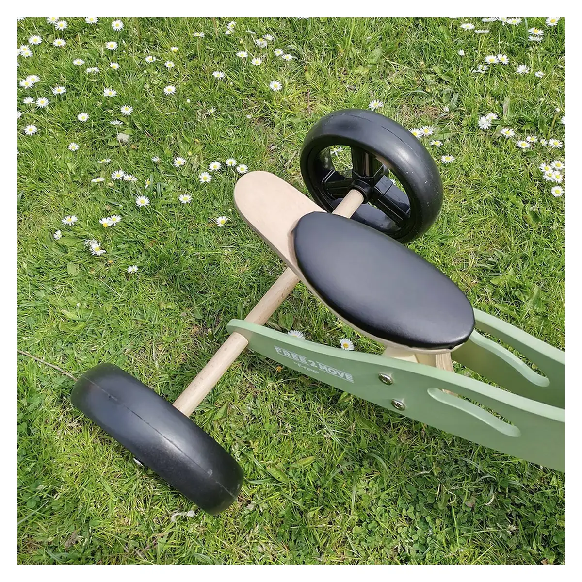 Bicicleta/tricicleta fara pedale, Free2Move, Din lemn, 2 in 1, Functie de bicicleta echilibru, 1-3 ani, Mint [14]