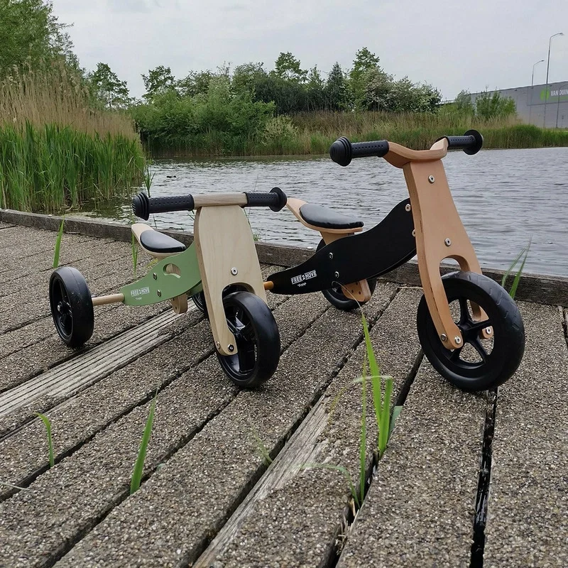 Bicicleta/tricicleta fara pedale, Free2Move, Din lemn, 2 in 1, Functie de bicicleta echilibru, 18 luni - 3 ani [9]