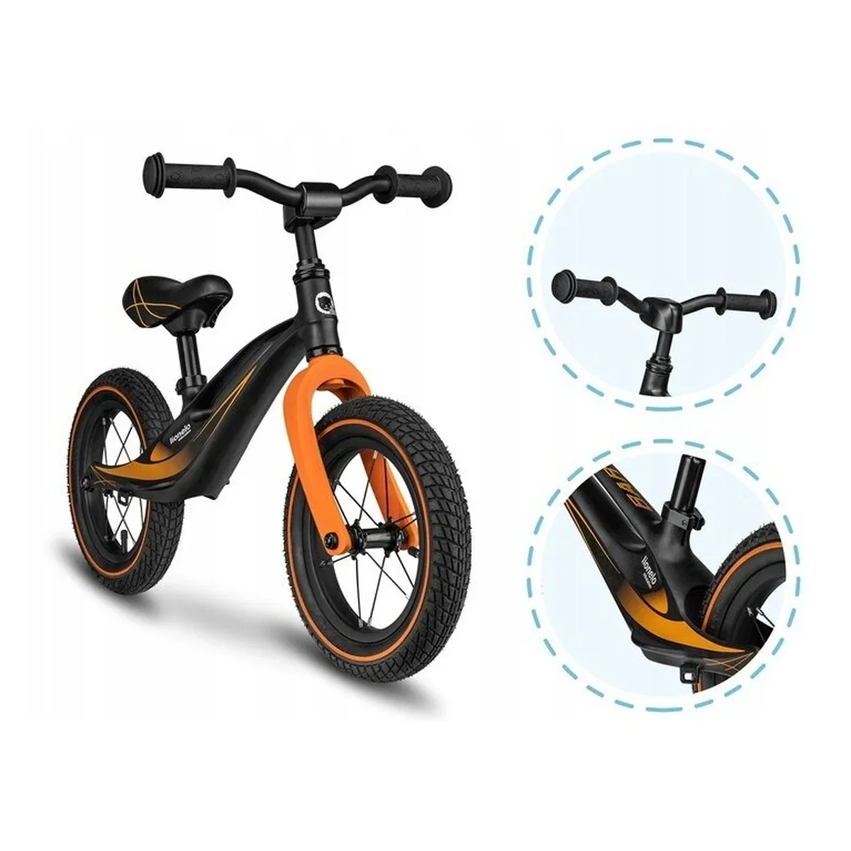 Bicicleta usoara Bart Air, Fara pedale, Cu roti gonflabile, Cu cadru din magneziu, Cu ghidon si sa reglabile, Greutate [8]