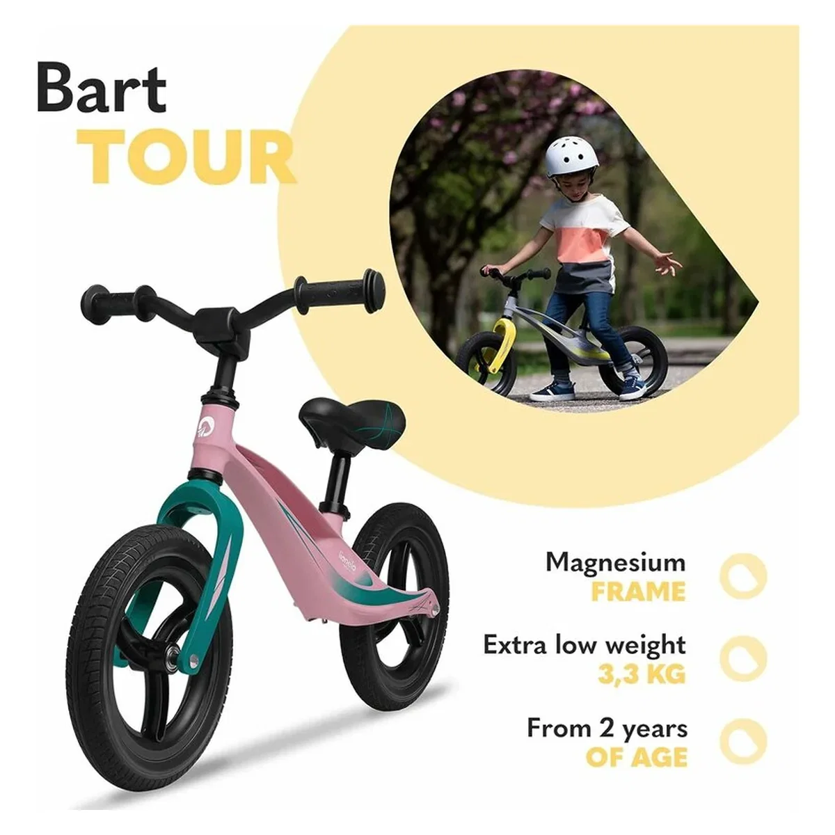 Bicicleta usoara Bart Tour, Fara pedale, Cu cadru din magneziu, Cu ghidon si sa reglabile, Greutate 3.8 Kg, 12 inch [17]