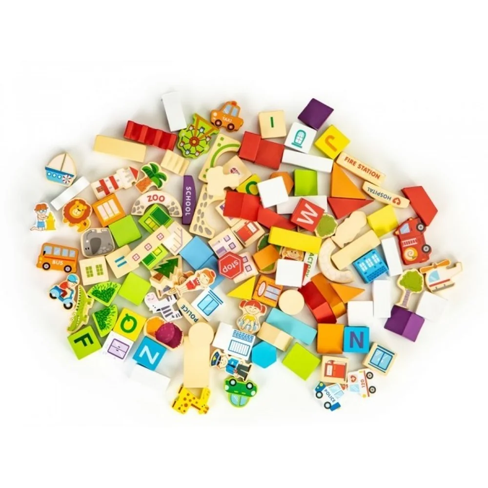 Blocuri din lemn Zoo - 120 elemente Ecotoys 3 ani+ [5]