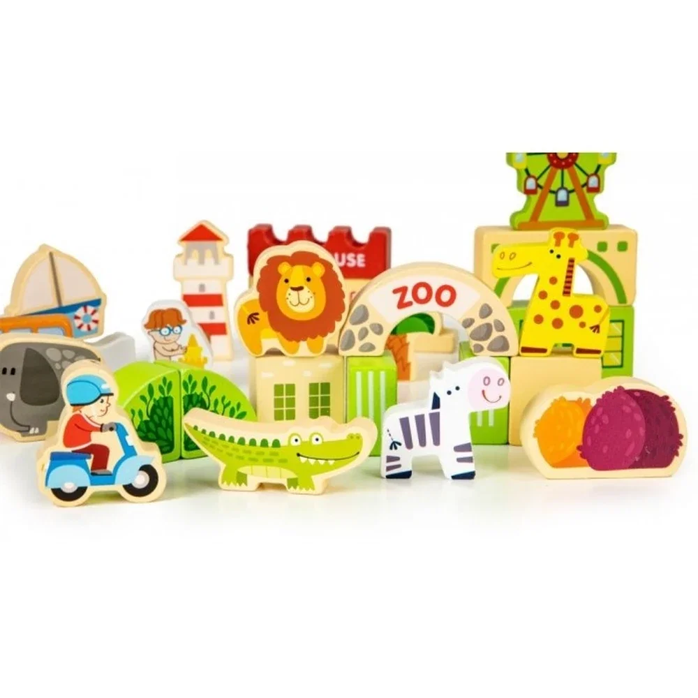 Blocuri din lemn Zoo - 120 elemente Ecotoys 3 ani+ [3]