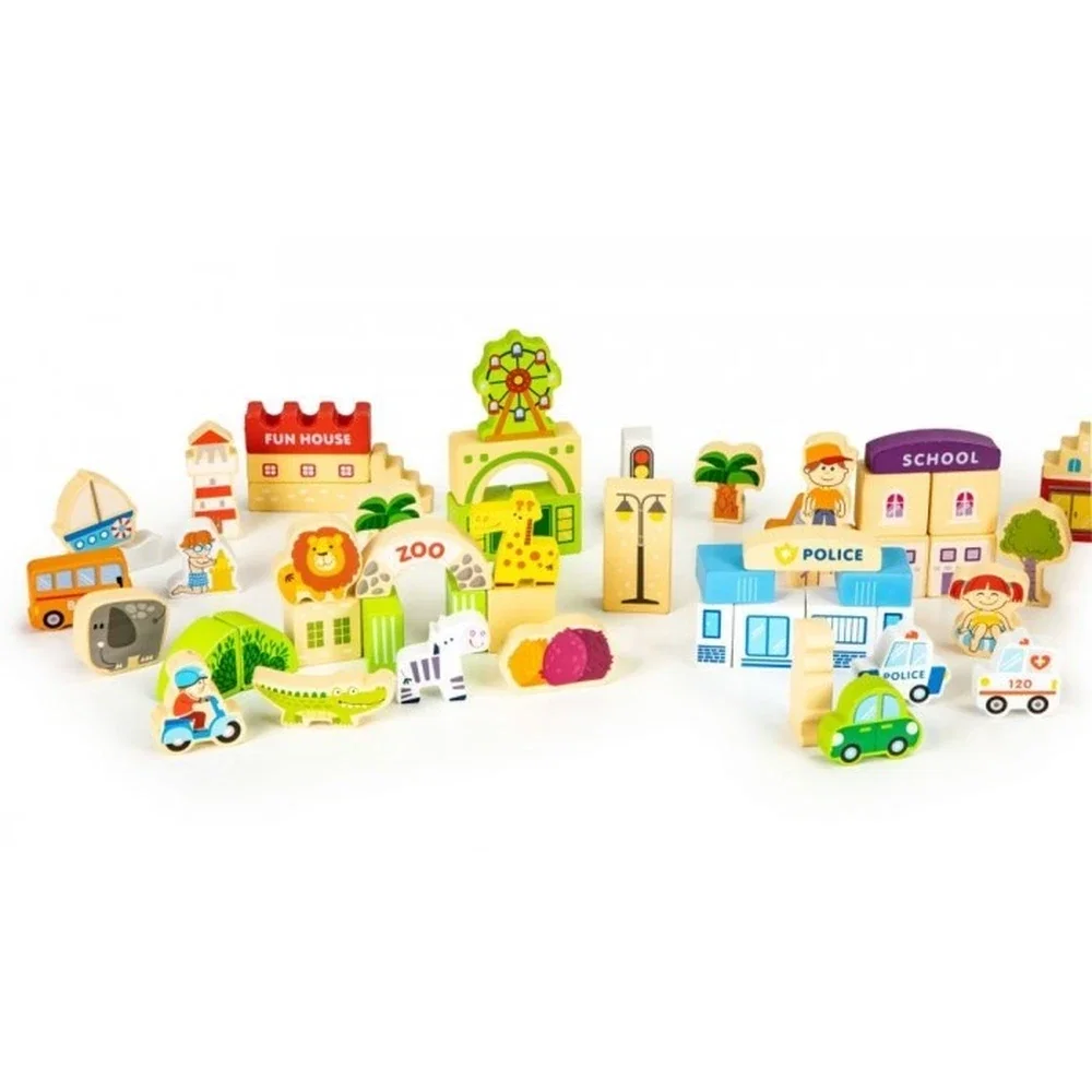 Blocuri din lemn Zoo - 120 elemente Ecotoys 3 ani+ [4]