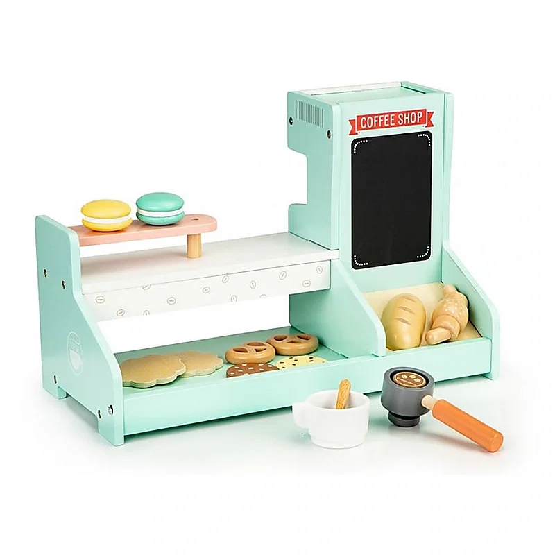 Bucatarii de joaca din lemn - Bucatarie de lemn, coffee shop - Ecotoys 3 ani+