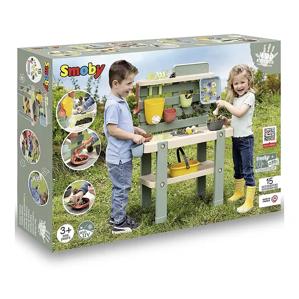 Bucatarie Smoby Mud Kitchen cu 15 accesorii 3 ani + [9]