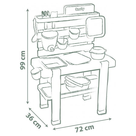Bucatarie Smoby Mud Kitchen cu 15 accesorii 3 ani + [1]