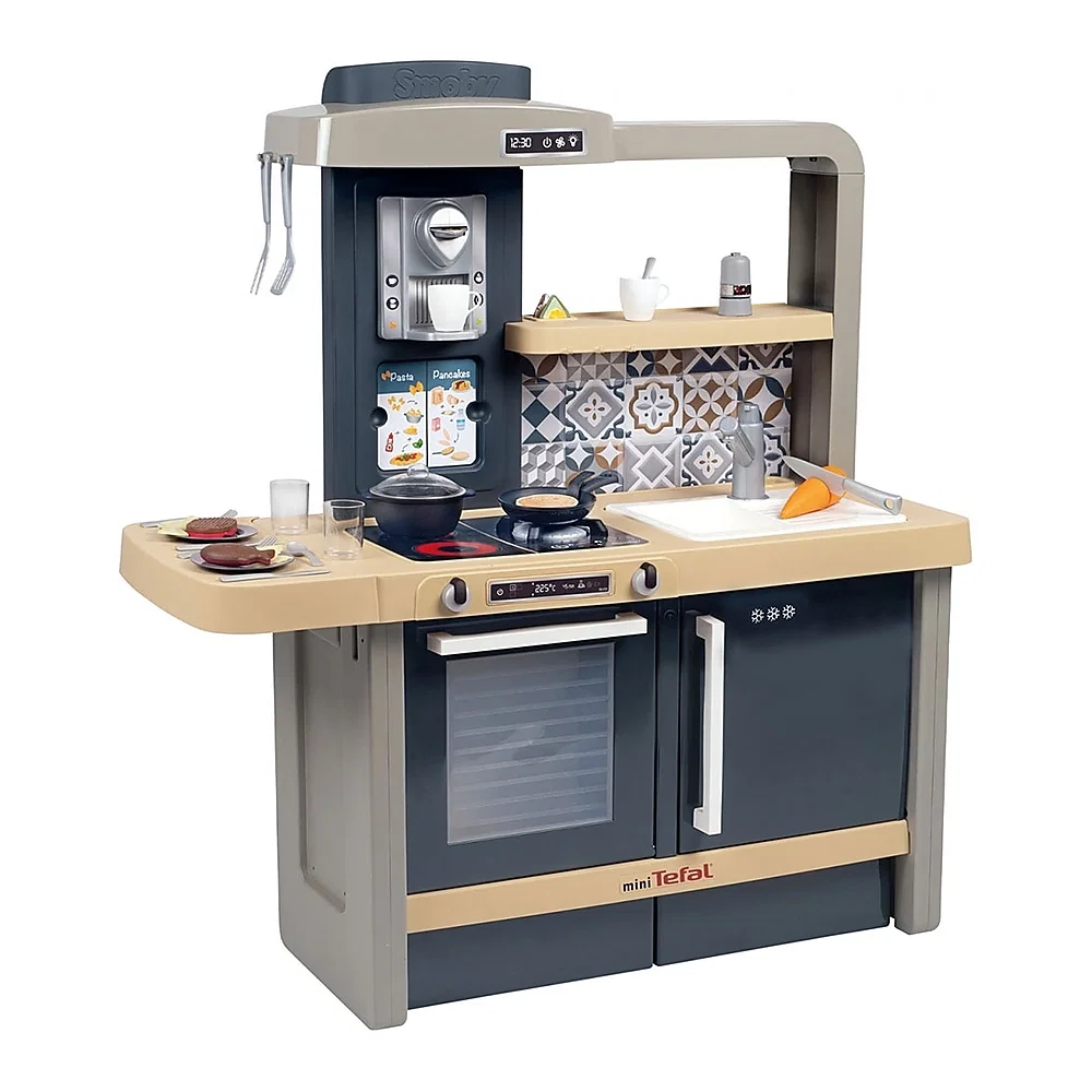 Bucatarii de joaca din lemn - Bucatarie Smoby Tefal Evolutive albastru cu accesorii 3 ani