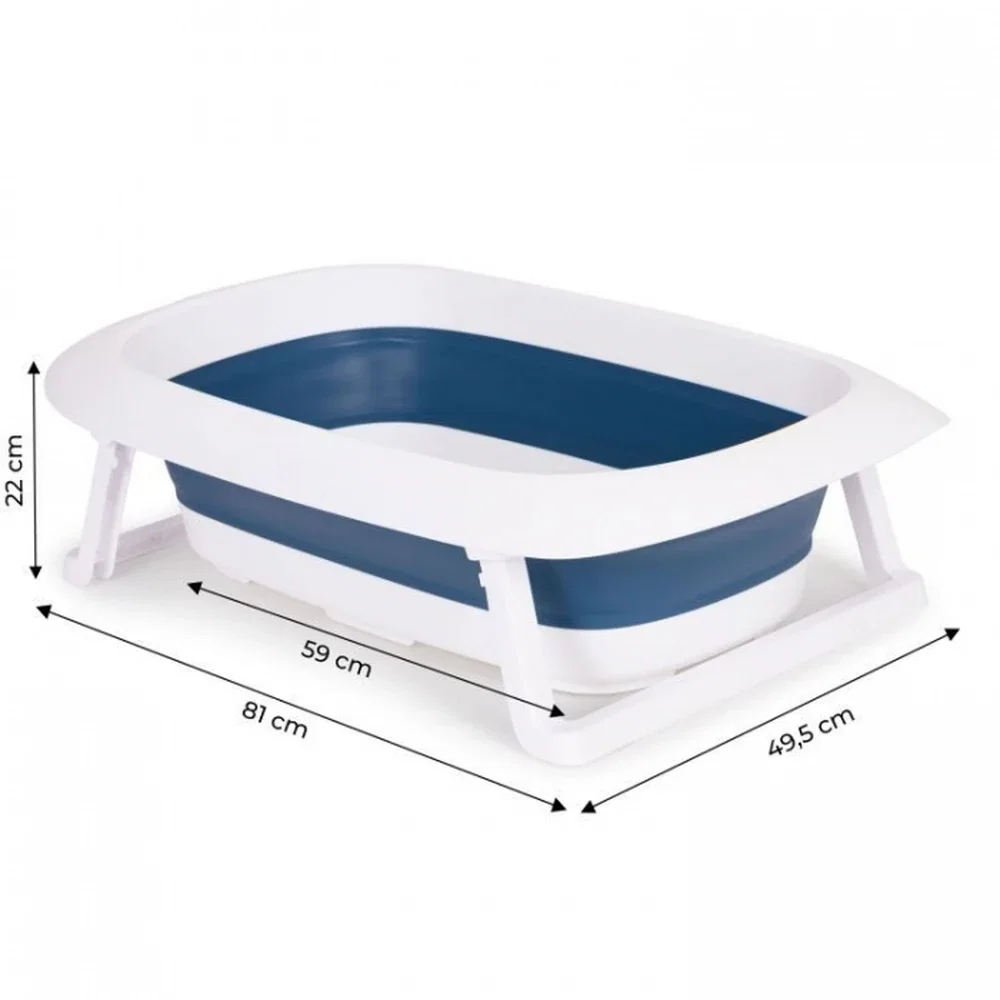 Cadita de baie pliabila cu dop de scurgere, Ecotoys - Albastru [5]