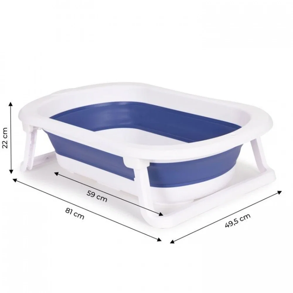 Cadita de baie pliabila cu dop de scurgere, Ecotoys - Albastru [5]