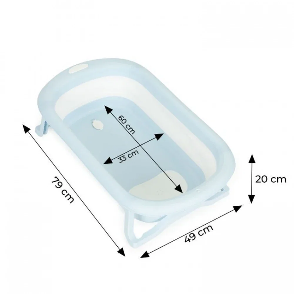 Cadita de baie pliabila cu dop de scurgere, Ecotoys - Gri [8]