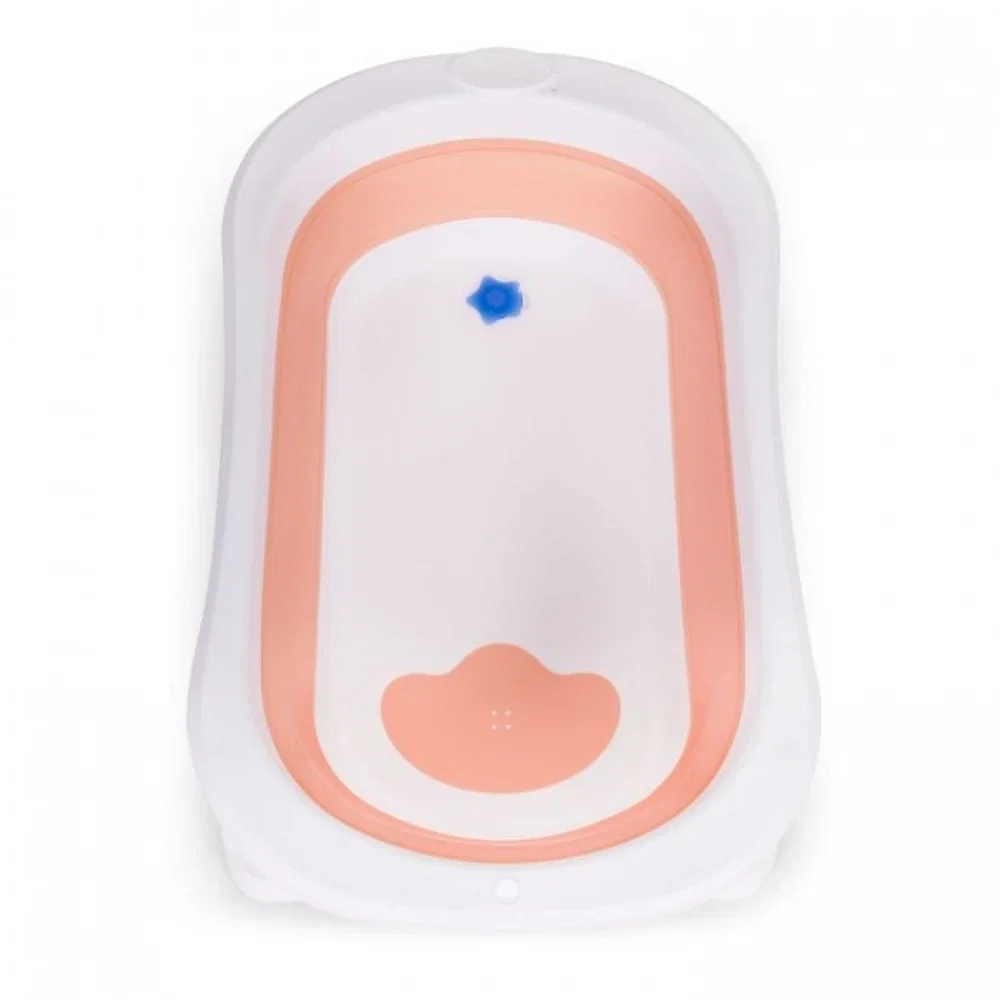 Cadita de baie pliabila cu dop de scurgere, Ecotoys - Roz [3]